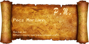 Pecz Mariann névjegykártya