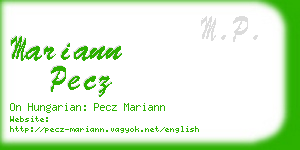 mariann pecz business card
